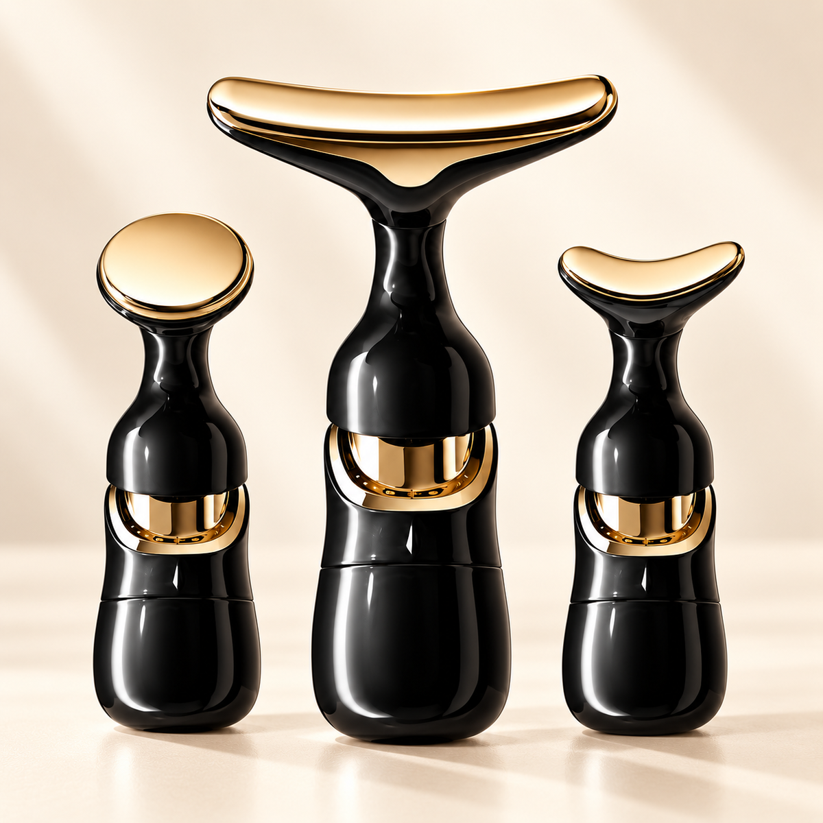 The Sculpt Wand shown with each interchangeable head